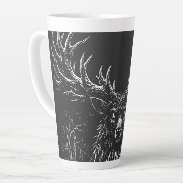 Tasse Latte 1. Le Cerf de l'Ombre par BurnsInHell (Angle gauche)