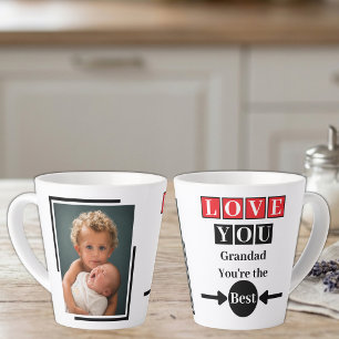 Tasse Latte 1 photo amour à grand-père rouge