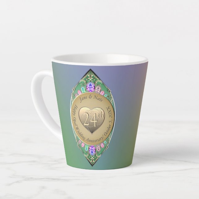 Tasse Latte 24e anniversaire du Mariage Opal (Angle gauche)