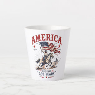 Tasse Latte 250 Ans Amérique 1776 2026 Cowboy Patriotique