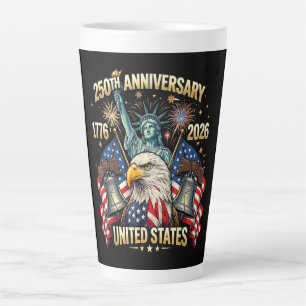 Tasse Latte 250 Ans Anniversaire Américain 1776-2026 Drapeau U
