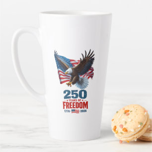 Tasse Latte 250 Ans de Liberté Aigle Patriotique Drapeau Améri