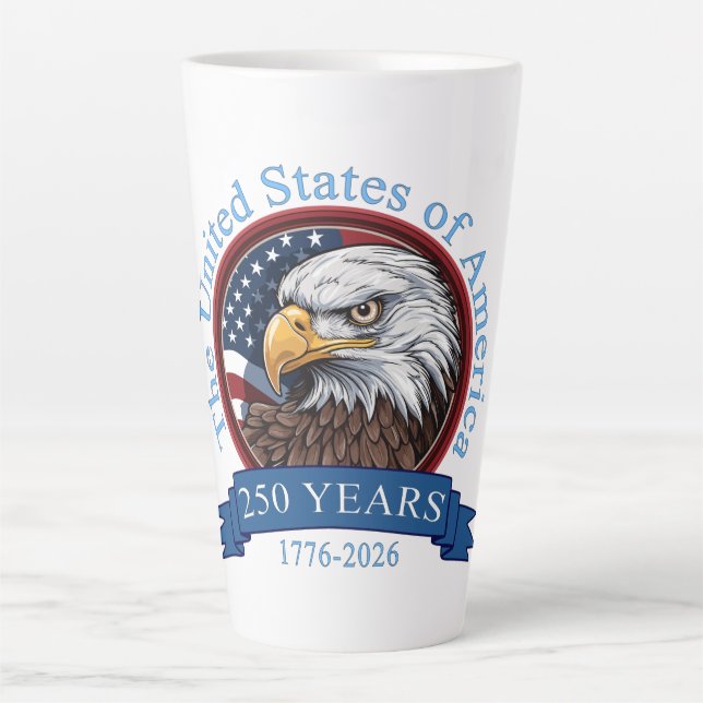 Tasse Latte 250e anniversaire des États-Unis (Devant)
