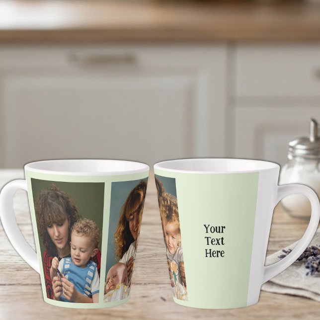 Tasse Latte 2 photo ajouter du texte blanc vert (Créateur téléchargé)