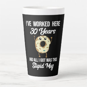 Tasse Latte 30 Anniversaire de travail Appréciation Cadeau de
