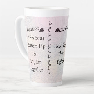 Tasse Latte 3 étapes pour se taire Texte personnalisé drôle