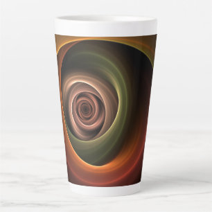 Tasse Latte 3D Spirale Abstraite couleurs chaudes Art fractal