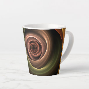 Tasse Latte 3D Spirale Abstraite couleurs chaudes Art fractal