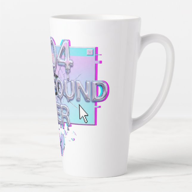 Tasse Latte 404 Introuvable Son Bug Y2K Drôle Séparation Célib (Droite)