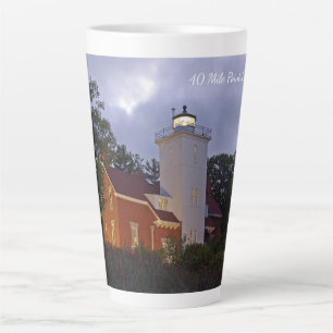 Tasse Latte 40 Mile Point Lighthouse crépuscule tresse