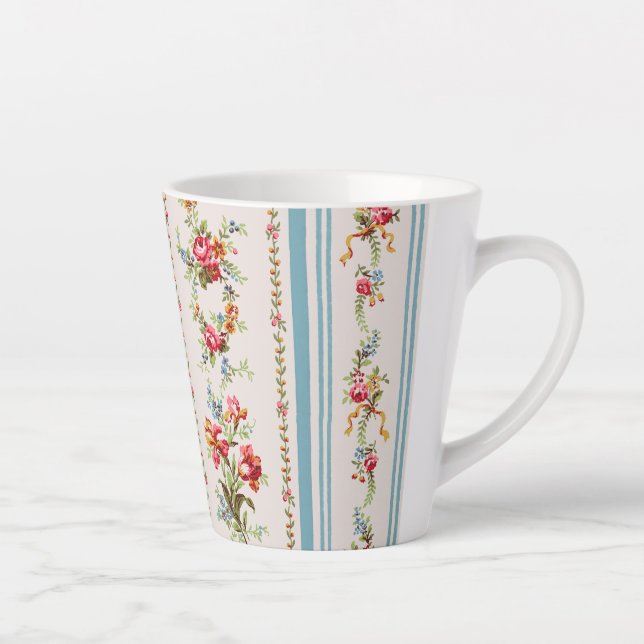 Tasse Latte 40s Floral doux (Droite)
