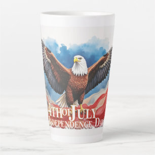 Tasse Latte 4 juillet Aigle – Conception d'art patriotique