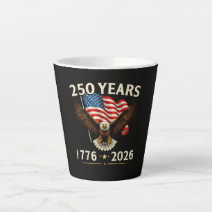 Tasse Latte 4 juillet Amérique États-Unis Aigle patriotique am