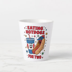 Tasse Latte 4 juillet Mignons Hotdogs