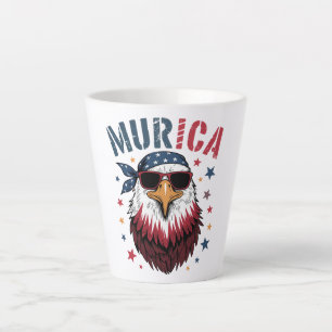Tasse Latte 4 juillet Patriotique Drôle Aigle USA