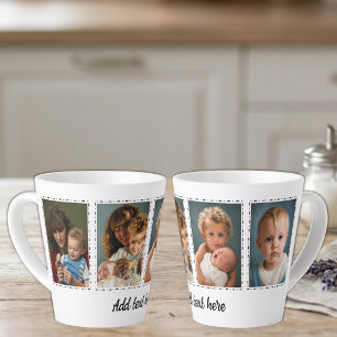 Tasse Latte 4 photos ajouter texte blanc noir