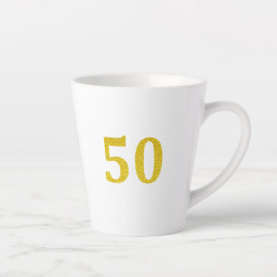 Tasse Latte 50e anniversaire 50 Cinquante cinquantième or Part