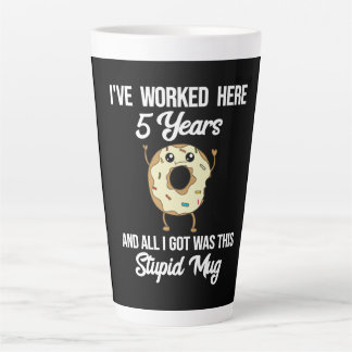 Tasse Latte 5 Anniversaire de travail Appréciation de l'employ