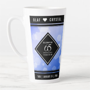 Tasse Latte 65e anniversaire de l'élégant Mariage Blue Sapphir