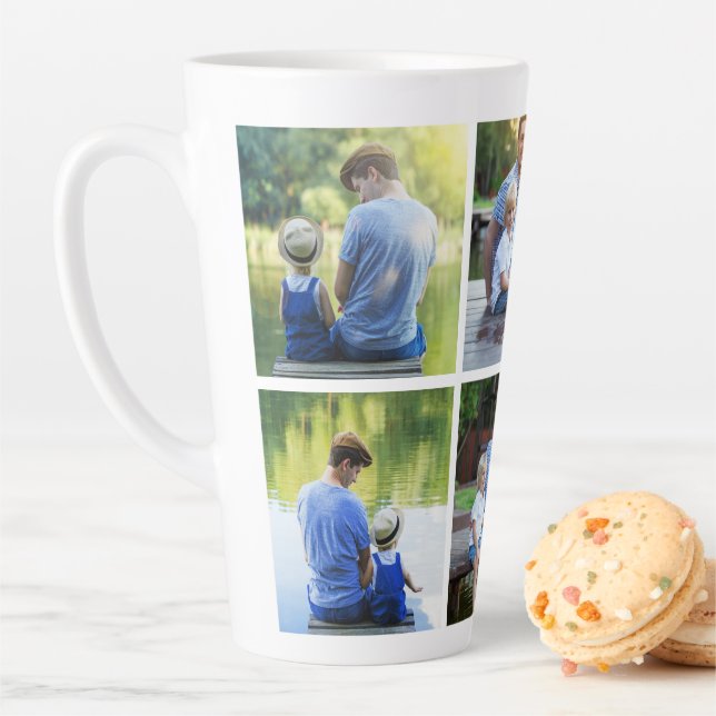 Tasse Latte 6 Collage de photos Papa Père Cadeau souvenir   (En situation)