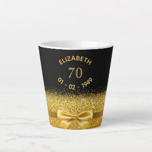 Tasse Latte 70e anniversaire arc en or noir