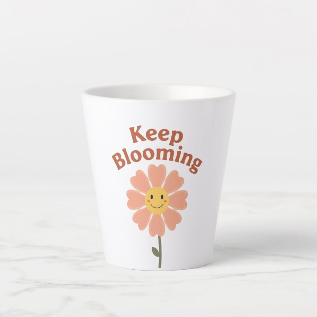 Tasse Latte 70s Style Happy Flower Graphic (Devant)