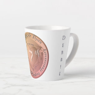 Tasse Latte 7e/22 Mariage Anniversaire Cuivre