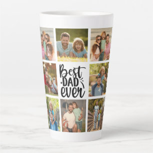 Tasse Latte 8 Collage photo Meilleur papa jamais