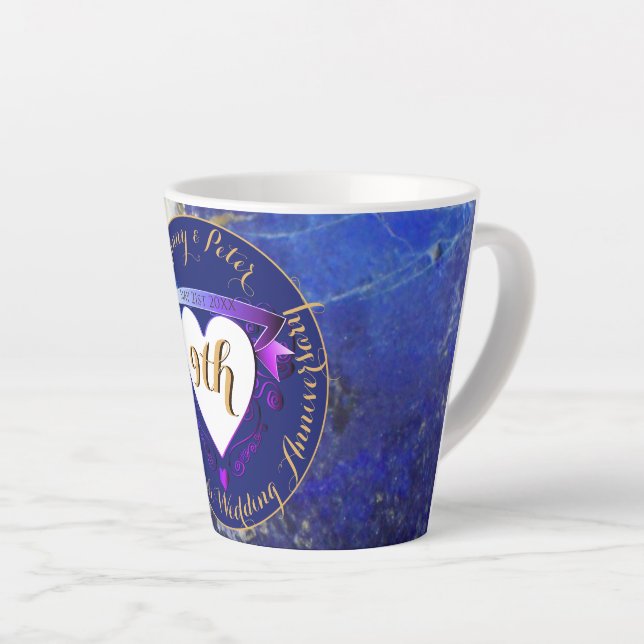 Tasse Latte 9e anniversaire du Mariage Lapis Lazuli Couleur (Angle droit)