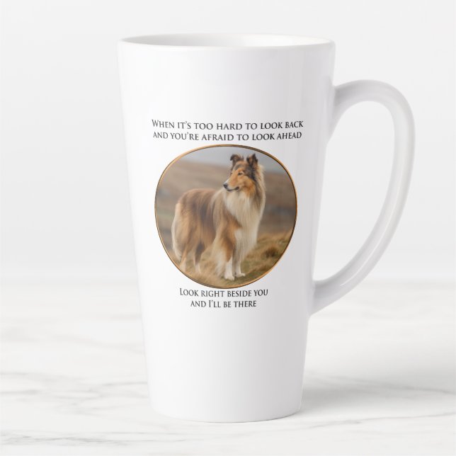 Tasse Latte À Côté De Vous Collie (Droite)