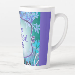 Tasse Latte À ma belle femme - Romantique Floral violet