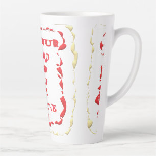 Tasse Latte A propos d'être ouvert à tous les mots possibles