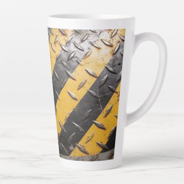 Tasse Latte à Rayures d'Avertissement Industrielle (Droite)