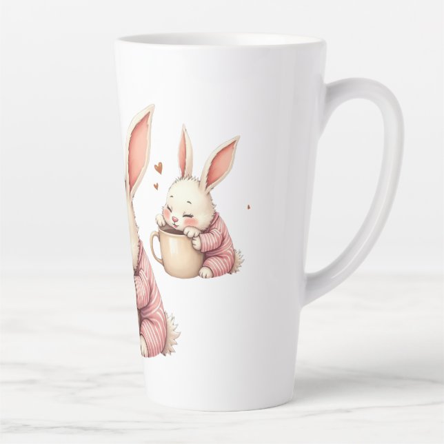 Tasse Latte A Warm Hug in a Cup Morning Snuggles Bunny’s Cozy  (Droite)