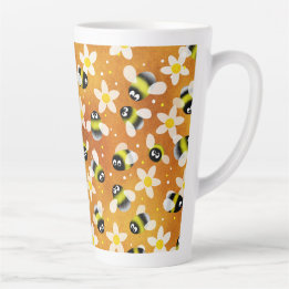 Tasse Latte Abeilles en effervescence (Orange Brûlé)