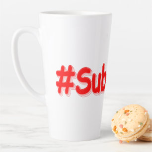 Tasse Latte "#Abonnez-vous" Conception sympa. Commandez dès ma