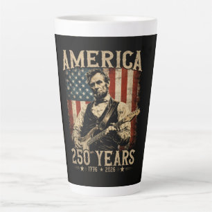 Tasse Latte Abraham Lincoln jouant de la guitare le 4 juillet