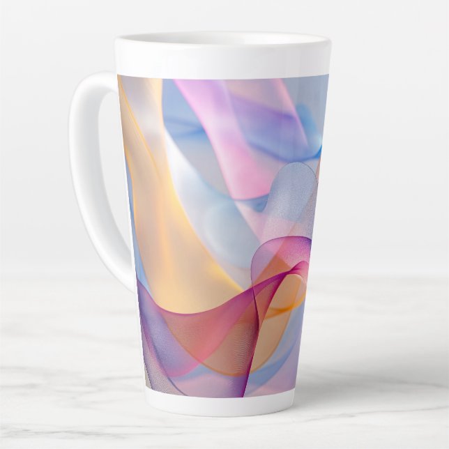 Tasse Latte Abstract Colorful Flowing Ribbons (Angle gauche)