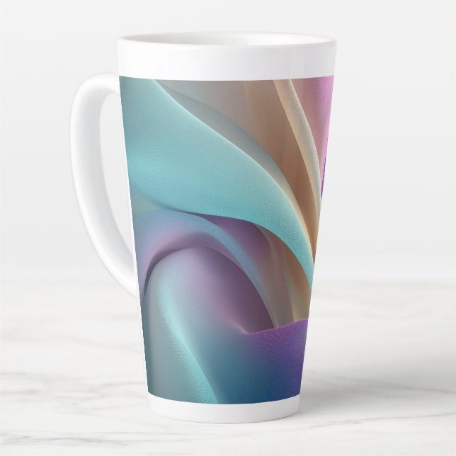 Tasse Latte Abstract Fabric Texture in Pastel Tones (Angle gauche)
