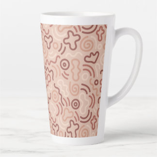 Tasse Latte Abstract Party Doodle Pattern