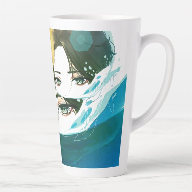 Tasse Latte abstract women face (Droite)