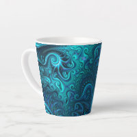 Abstrait bleu coloré et Motif spiral Turquoise