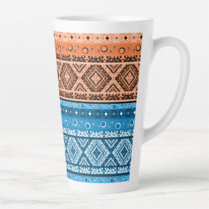 Tasse Latte Abstrait décor moderne ornemental patch géométriqu