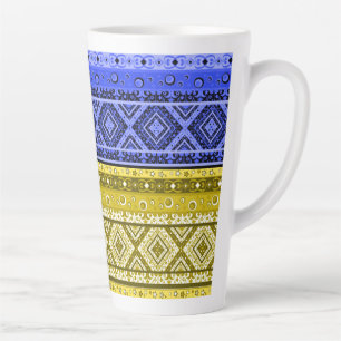 Tasse Latte Abstrait décor moderne ornemental patch géométriqu