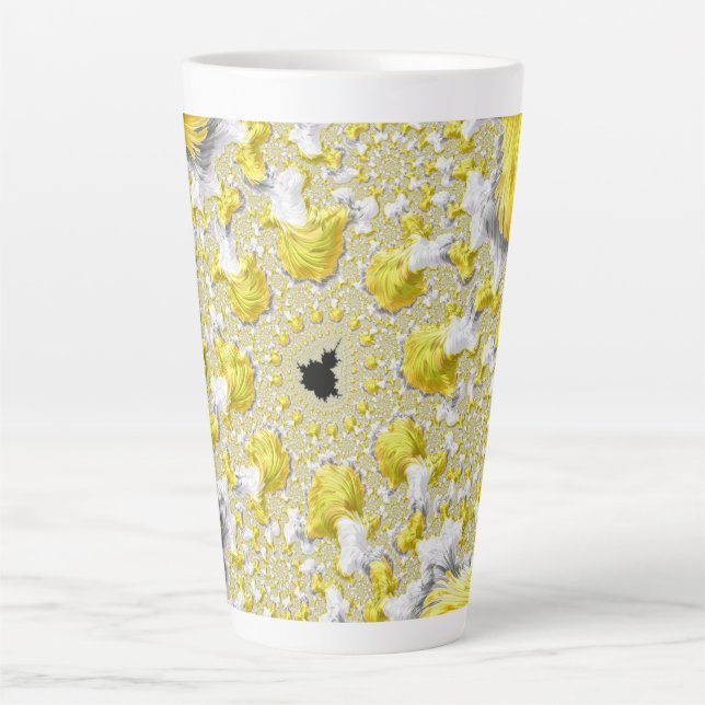 Tasse Latte Abstrait Gold Fractal (Devant)
