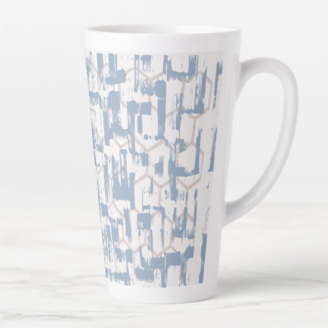 Tasse Latte Abstrait Gris Bleu  (Droite)