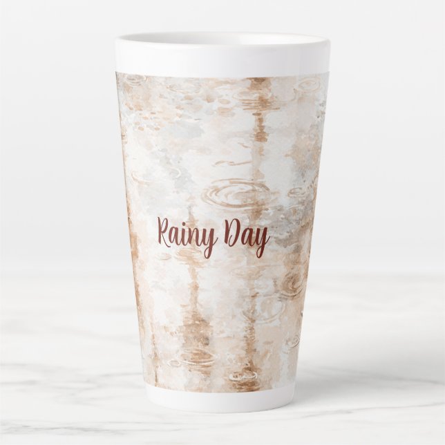 Tasse Latte Abstrait Jour Pluvieux   (Devant)