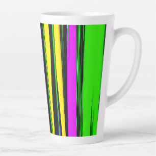 Tasse Latte Abstrait Mardi Gras Stripes