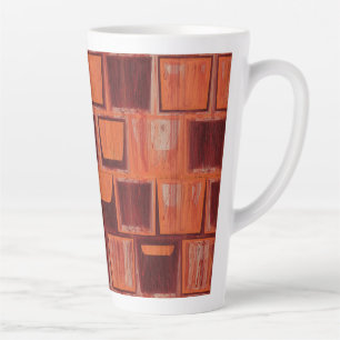 Tasse Latte abstrait rouge et orange