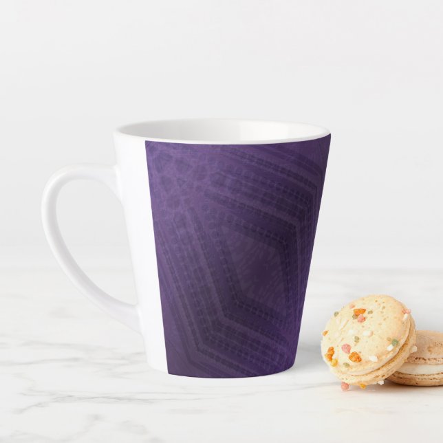 Tasse Latte Acceptation | Motif Boho violet écectique (En situation)